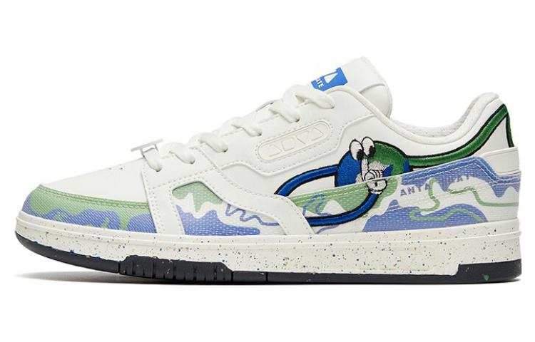 Anta AOYU Slip Resistant Abrasion Resistant Low top Skateboard Shoes Men's White Green