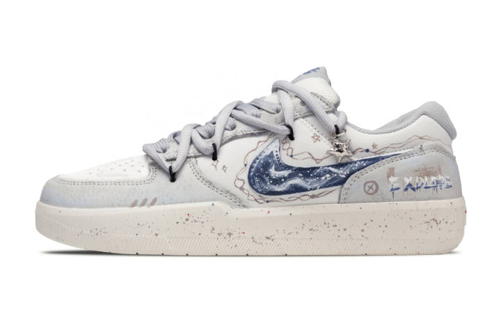 Nike Nike SB Force 58 Galaxy Easy Low top Skateboard Shoes Unisex White Gray