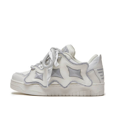 GANGMENG Skateboard Shoes Unisex Low Top White/Pink
