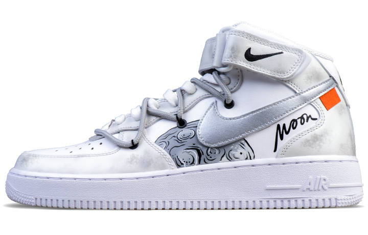 Nike Nike Air Force 1 07 Air Force 1 Mid top Skateboard Shoes Men's Black White Gray