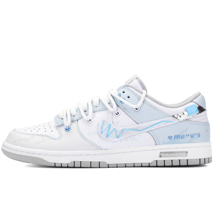 Nike Nike Dunk Blue Tone Moment Slip Resistant Abrasion Resistant Low top Skateboard Shoes Unisex Gray Blue