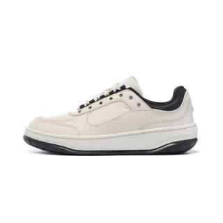 LI-NING 1990 LI NING 1990 Cow Leather Slip Resistant Abrasion Resistant Low top Skateboard Shoes Women's Beige White Black