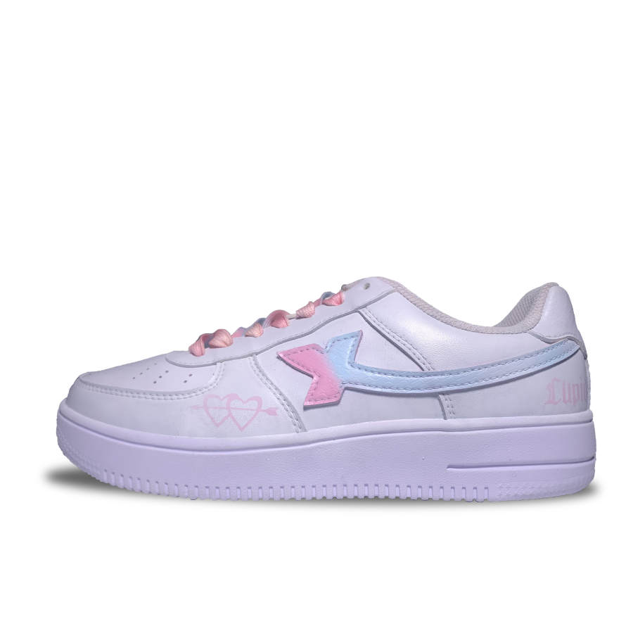 XTEP Air Force 1 Slip Resistant, Abrasion Resistant, Lightweight Low top Skateboard Shoes Women's White Blue Pink