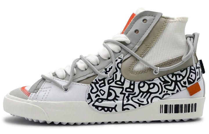 Nike Nike Blazer Leather Slip Resistant Abrasion Resistant High top Skateboard Shoes Unisex White Black