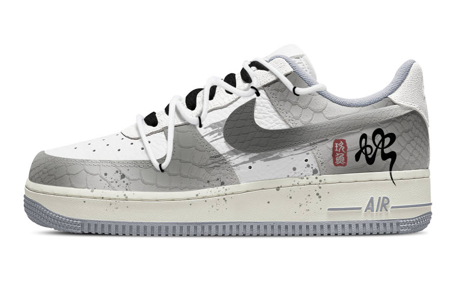 Nike Nike Air Force 1 Slip Resistant Cushioning Abrasion Resistant Low top Skateboard Shoes Women's Gray