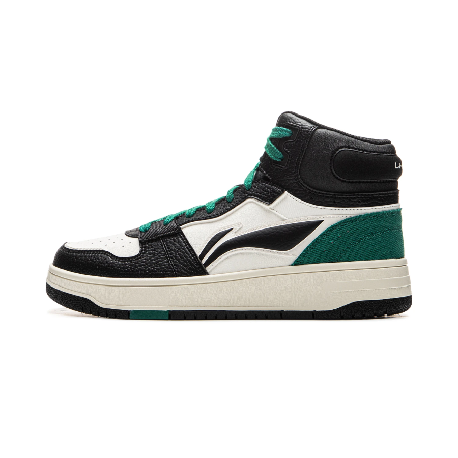 Li-Ning Li Ning Tianji Soft HI Slip Resistant Abrasion Resistant Mid top Skateboard Shoes Men's White Black Green