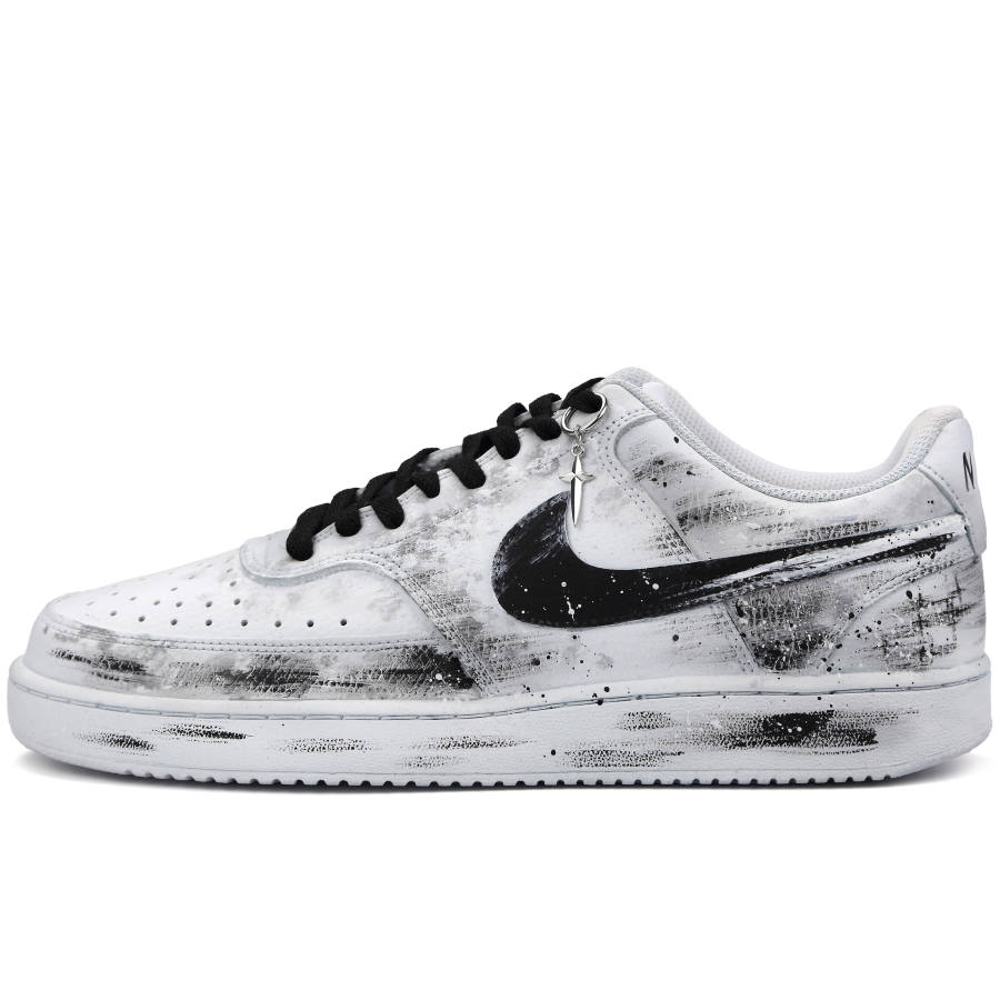 Nike Nike Court Vision 1 Slip Resistant Abrasion Resistant Low top Skateboard Shoes Unisex Black White