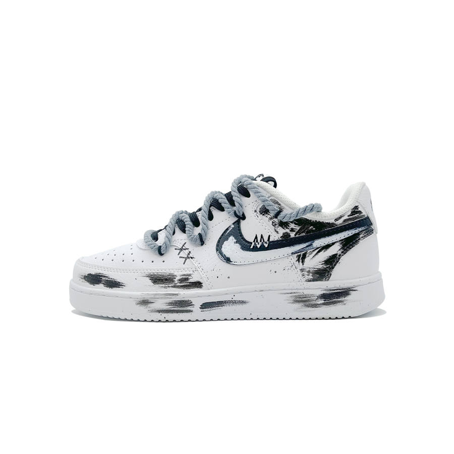 Nike Nike Court Vision 1 Slip Resistant Cushioning Abrasion Resistant Low top Skateboard Shoes Men's Black White