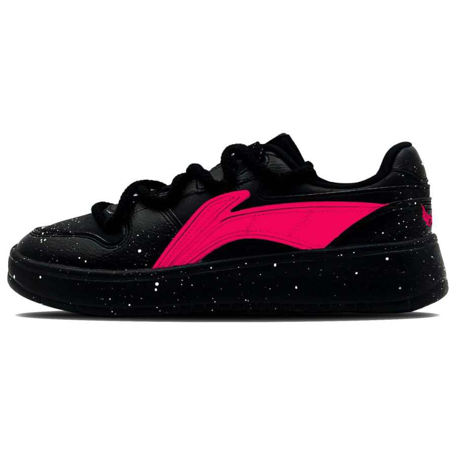 Li-Ning Li Ning Cushioning, Wear Resistant Low top Skateboard Shoes Men's Black Pink