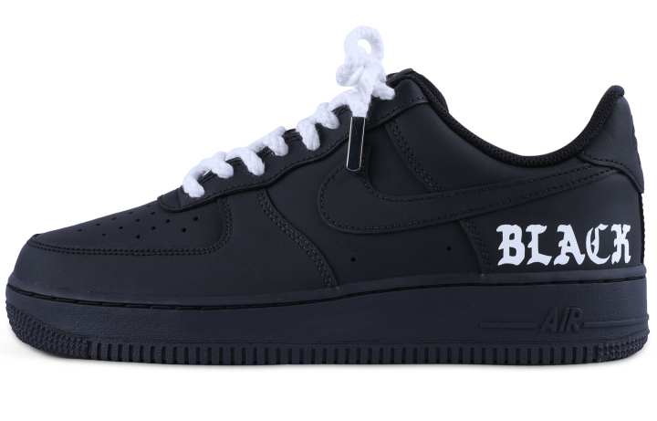 Nike Nike Air Force 1 Pu Abrasion Resistant Balance Low top Skateboard Shoes Unisex Black White