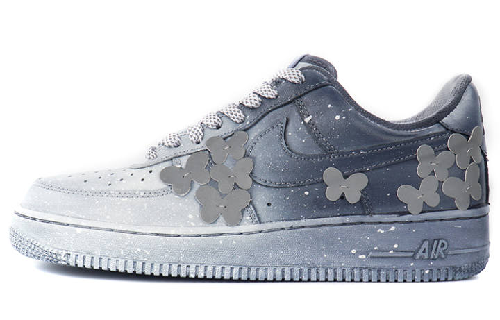Nike Nike Air Force 1 07 Leather Slip Resistant Abrasion Resistant Low top Skateboard Shoes Men's Gray