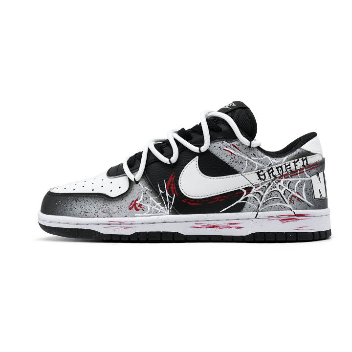 Nike Nike Big Spider Sense 2.0 Leather Coverage Abrasion Resistant, Breathable Low top Skateboard Shoes Men's Black Red