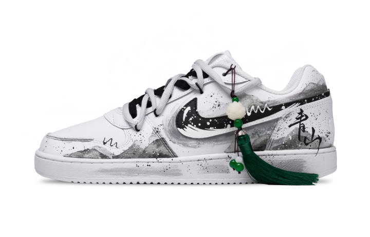 Nike Nike EBERNON Valley Concealed Green Mountain Slip Resistant Low top Skateboard Shoes Unisex Black White Gray