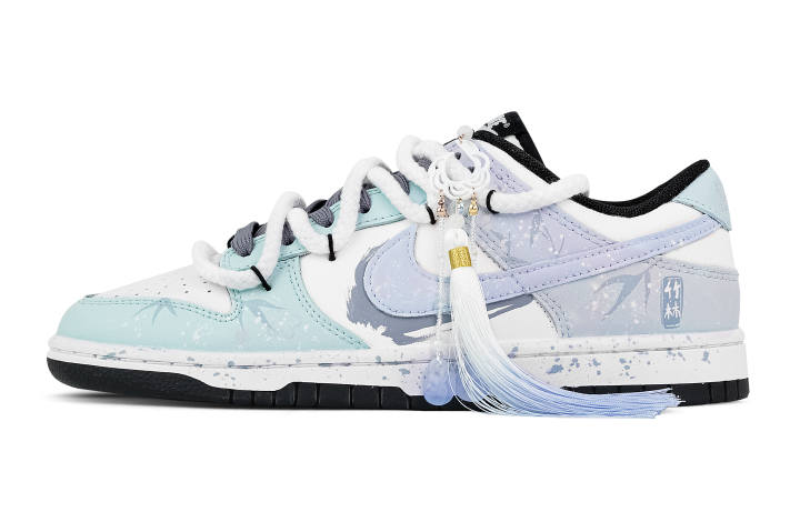 Nike Nike Dunk Bamboo Forest Abrasion Resistant Low top Skateboard Shoes Unisex Blue White