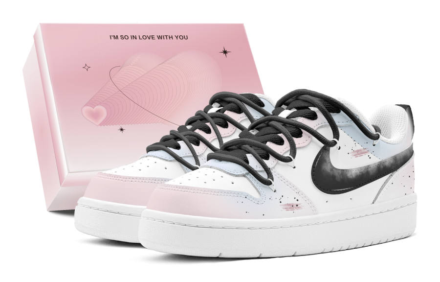 Nike Nike Court Borough Ink Dye Pink Charm Leather Low top Skateboard Shoes Women's Pink Blue