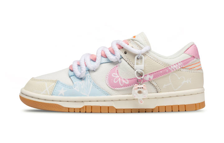 Nike Nike Dunk Cushioning, Wear Resistant Low top Skateboard Shoes Unisex Yellow Blue White Pink