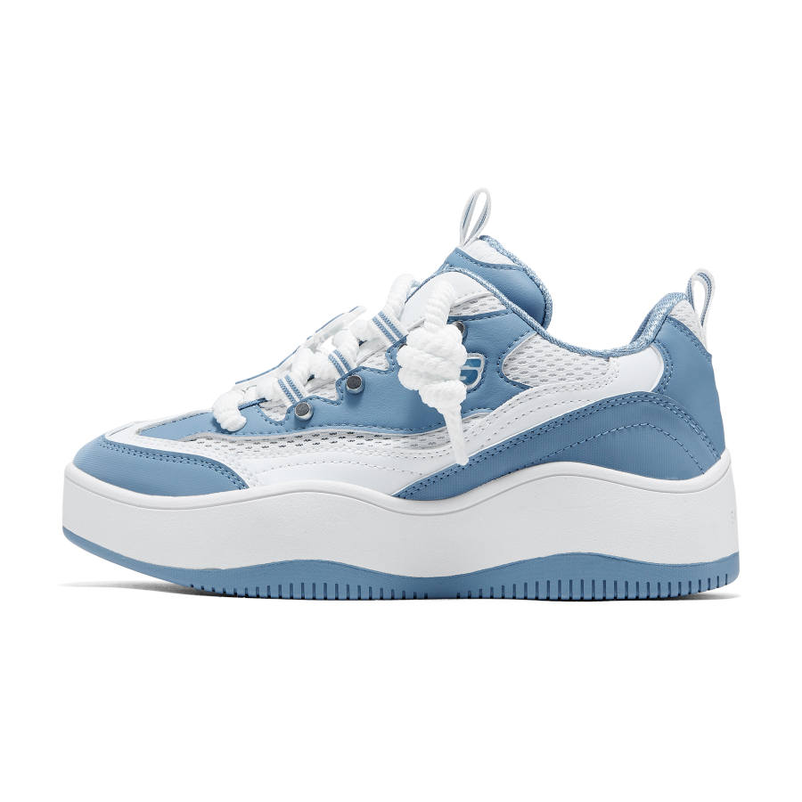 Skechers Street Breathable Height Increasing Low top Skateboard Shoes Women's Blue White