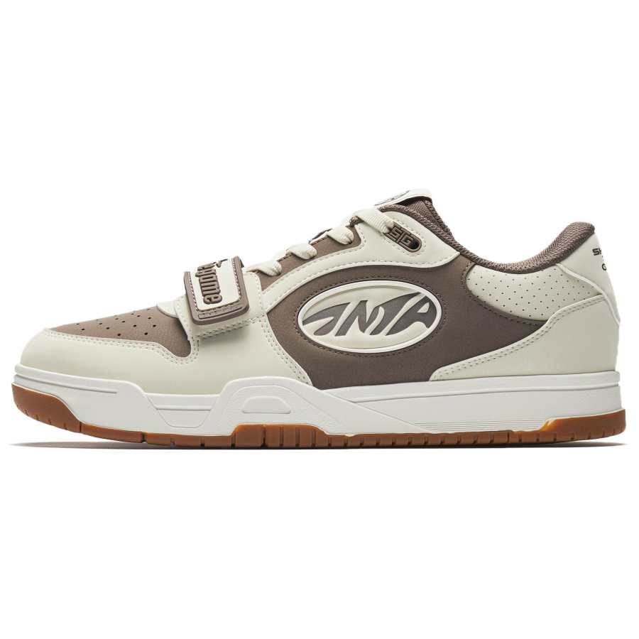 Anta STG Coverage Slip Resistant And Abrasion Resistant Low top Skateboard Shoes Men's Gray Beige Brown