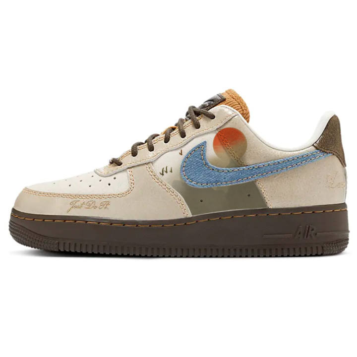 Nike Nike Air Force 1 Scenic Landscape Slip Resistant Low top Skateboard Shoes Women's Brown