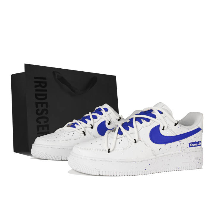 Nike Nike Air Force 1 Low top Skateboard Shoes Women's White Blue