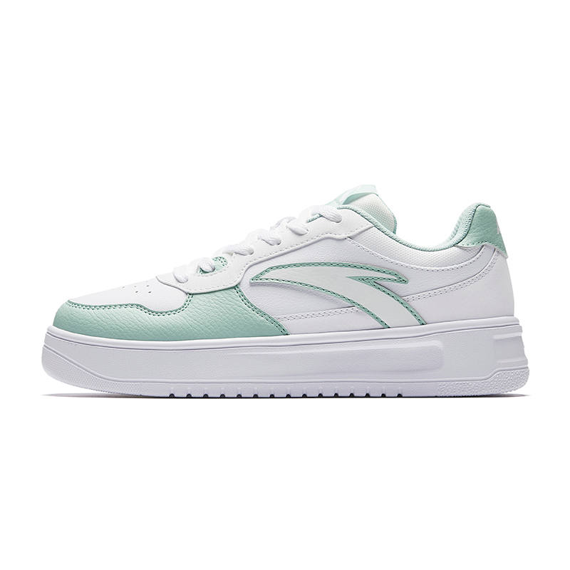 Anta Easy Cushioning Lightweight Coverage Breathable Low top Skateboard Shoes Women's White Green