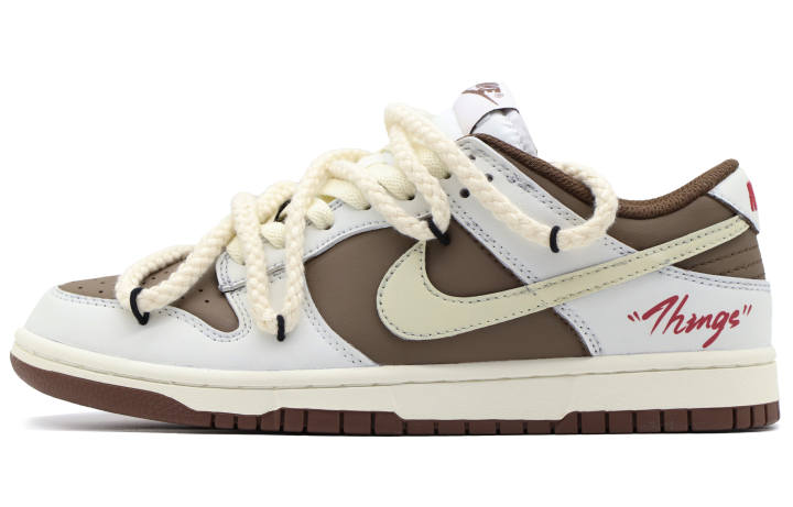 Nike Nike Dunk Low top Skateboard Shoes Women's White Brown