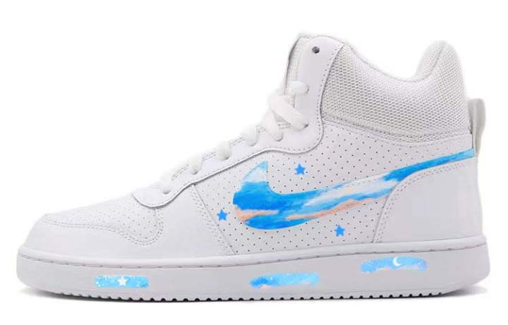 Nike Nike Court Borough Technology Universe Moon Landing Galaxy Non slip Lightweight High top Skateboard Shoes Men's