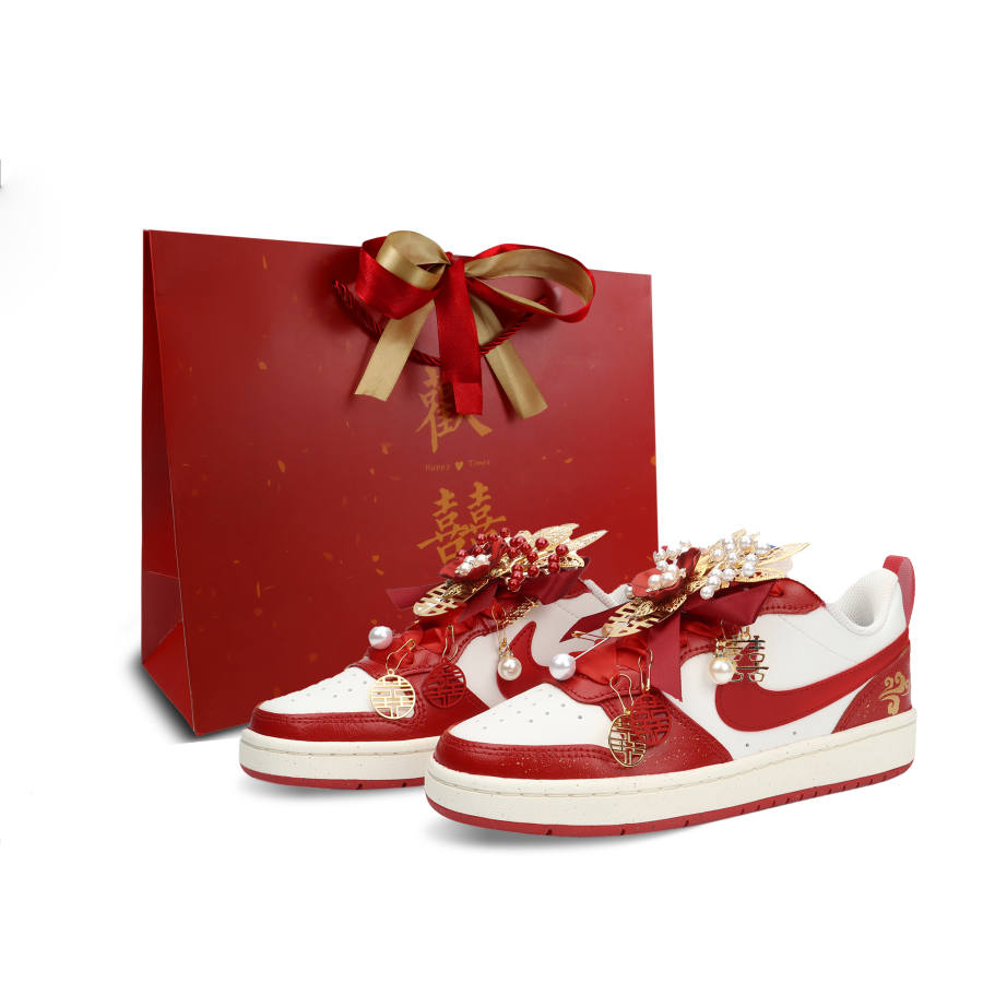 Nike Nike Court Borough GS Blissful Union Abrasion Resistant Abrasion Resistant Low top Skateboard Shoes Women's Red