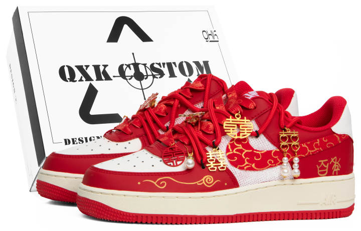 Nike Nike Air Force 1 Low top Skateboard Shoes Unisex Red White