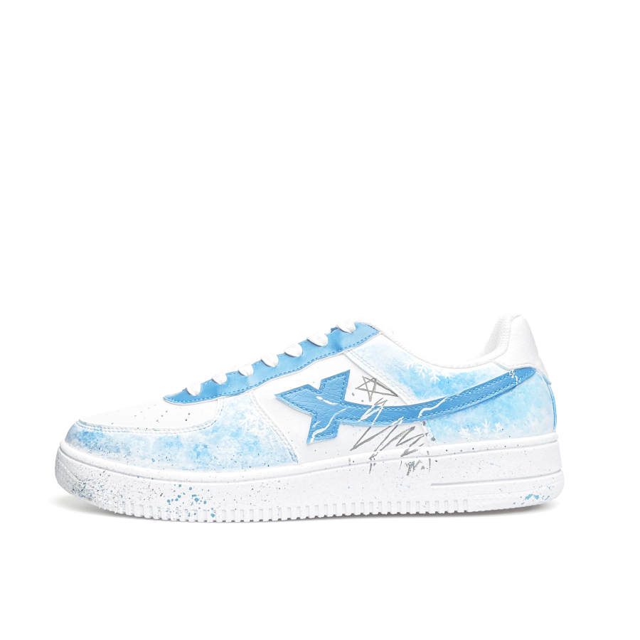 XTEP Air Force 1 Abrasion Resistant Lightweight Low top Skateboard Shoes Unisex White Blue