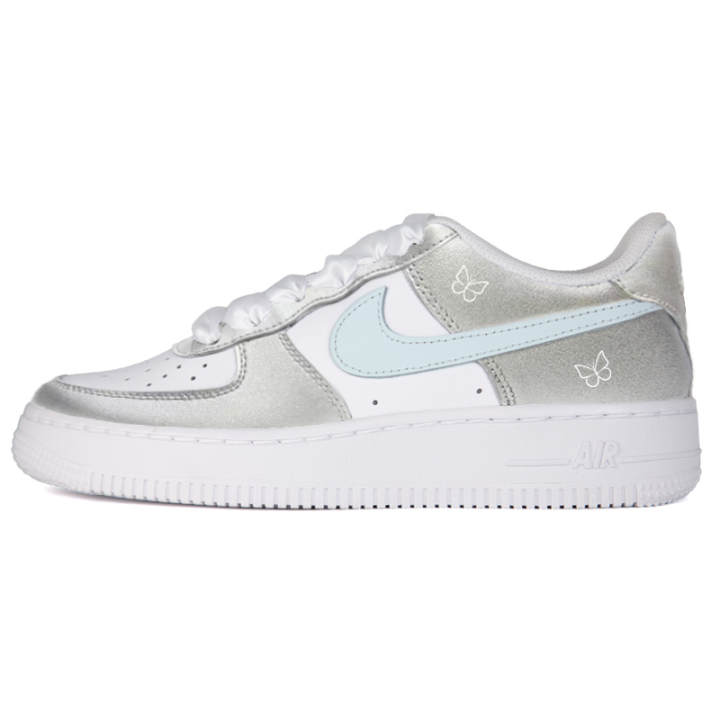 Nike Nike Air Force 1 White Air Force 1 Abrasion Resistant Low top Skateboard Shoes Unisex Silver White Pink