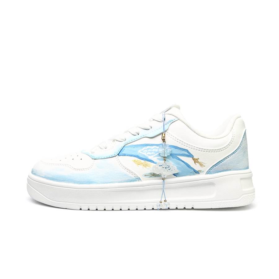 Anta Easy Slip Resistant, Lightweight, And Breathable Low top Skateboard Shoes Unisex Blue White