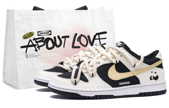 Nike Nike Dunk Abrasion Resistant Low top Skateboard Shoes Unisex Beige Black