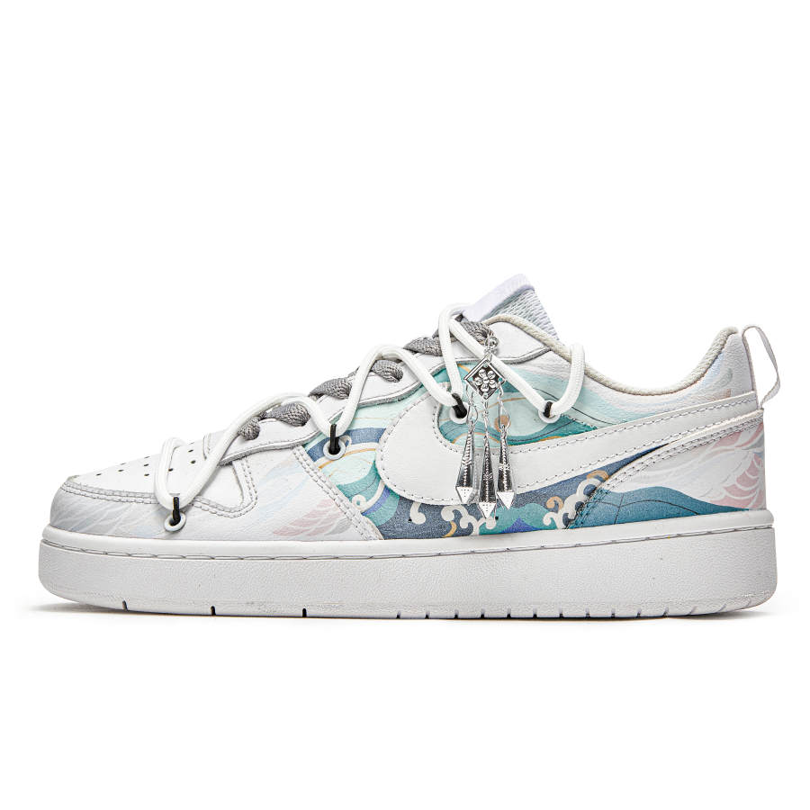 Nike Nike Court Borough Freedom Panda, Peacock Feather Slip Resistant Abrasion Resistant Low top Skateboard Shoes GS