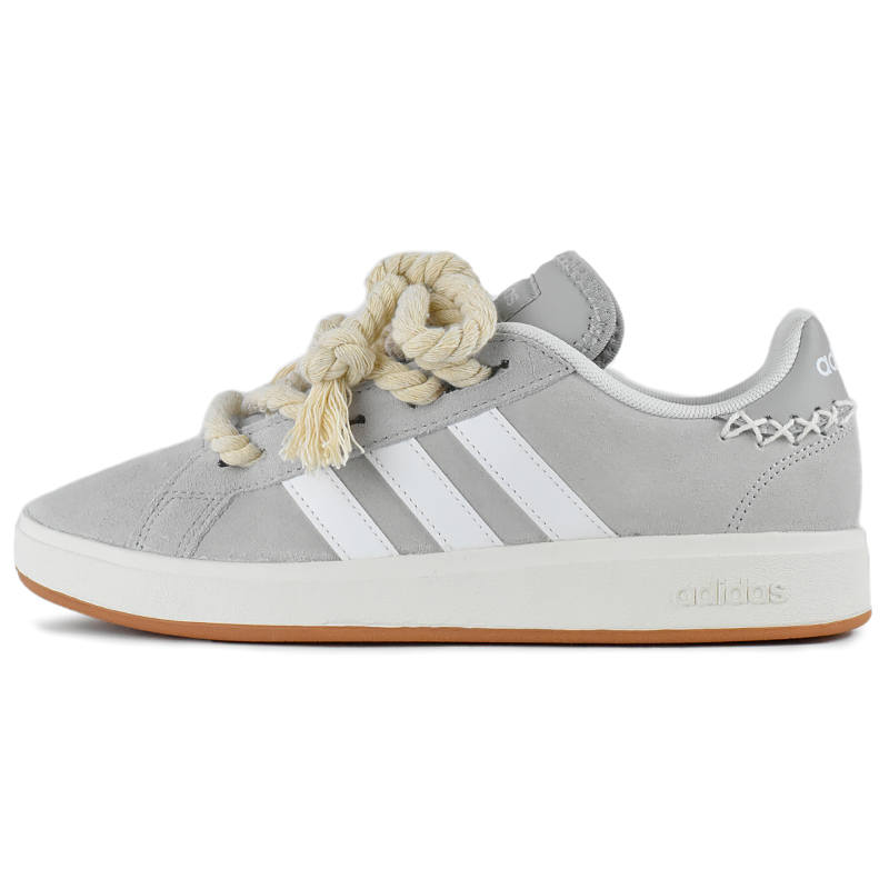 Adidas Adidas Grand Court Base 00s Gray Clouds Slip Resistant Abrasion Resistant Low top Skateboard Shoes Unisex Gray White