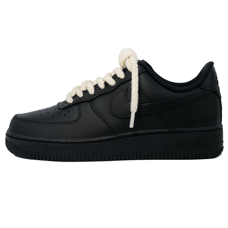 Nike Nike Air Force 1 Black Warrior Abrasion Resistant Low top Skateboard Shoes Unisex Black