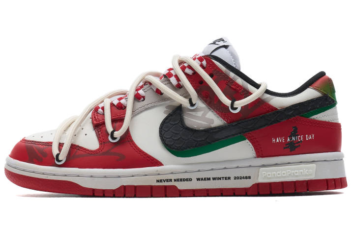 Nike Nike Dunk Low top Skateboard Shoes Unisex Red White