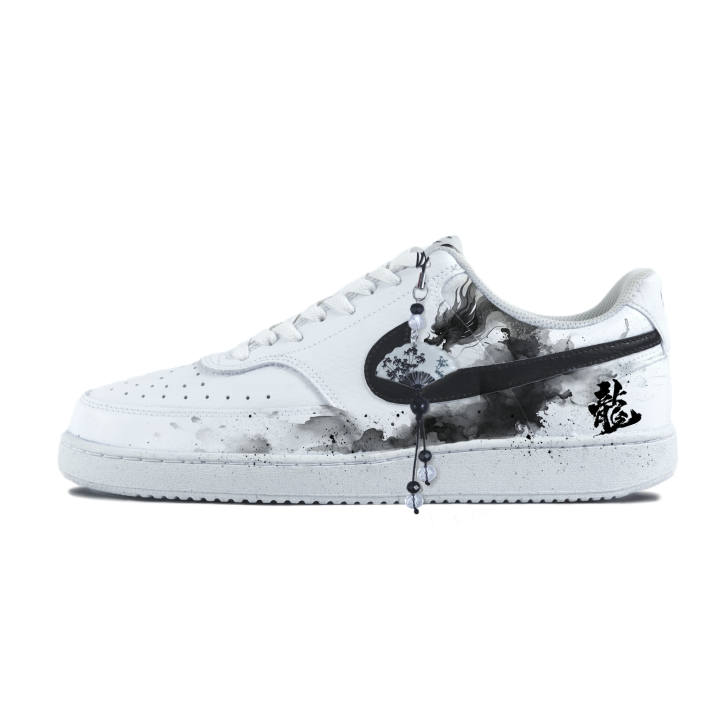 Nike Nike Court Vision 1 Abrasion Resistant Low top Skateboard Shoes Unisex White