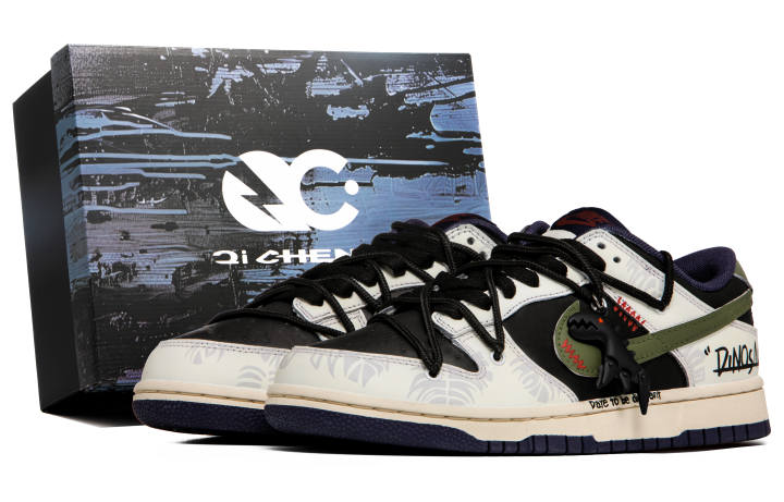 Nike Nike Dunk Digimon Slip Resistant Abrasion Resistant Low top Skateboard Shoes Unisex Black