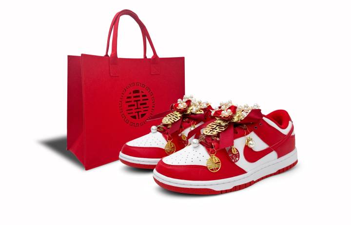 Nike Nike Dunk Lanxin Huifu, Shopping Bag Low top Skateboard Shoes Unisex Red White