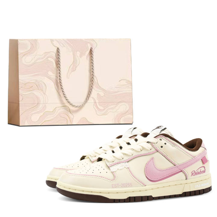 Nike Nike Dunk Abrasion Resistant Low top Skateboard Shoes Women's Beige Pink