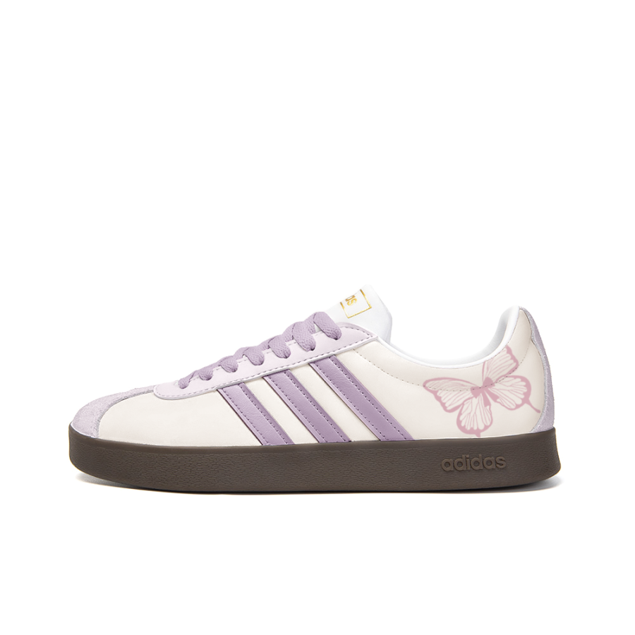 Adidas Neo VL Court 2.0 Flowers Fade Slip Resistant Abrasion Resistant Low top Skateboard Shoes Unisex Purple