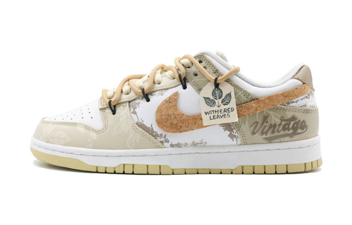 Nike Nike Dunk Slip Resistant Abrasion Resistant Low top Skateboard Shoes Men's White Brown