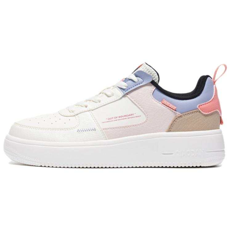 QIAODAN Thermal Low top Skateboard Shoes Women's Ivory/Cloud Pink