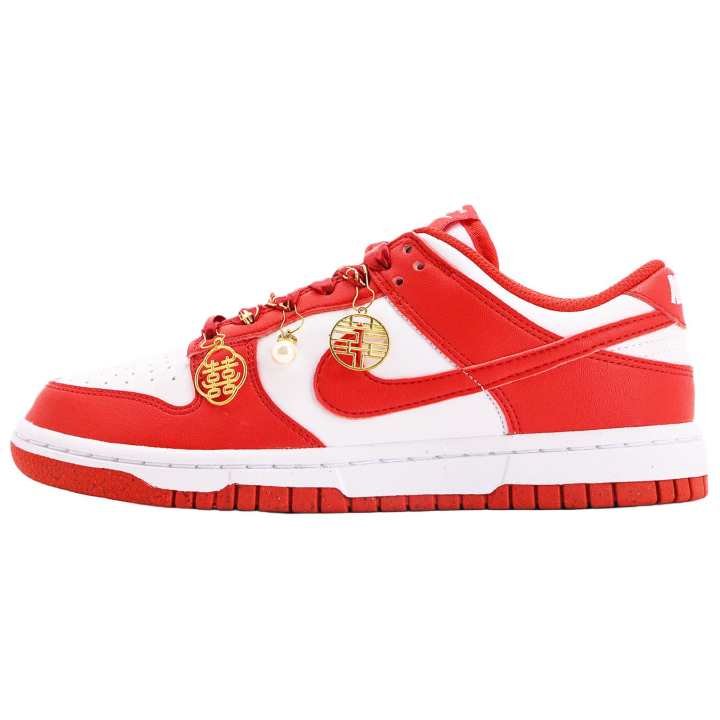 Nike Nike Dunk Leather Coverage Abrasion Resistant Coverage Abrasion Resistant Low top Skateboard Shoes Unisex True Red