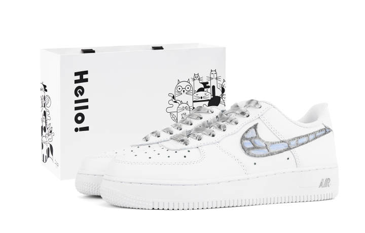 Nike Nike Air Force 1 Low top Skateboard Shoes Unisex White Silver