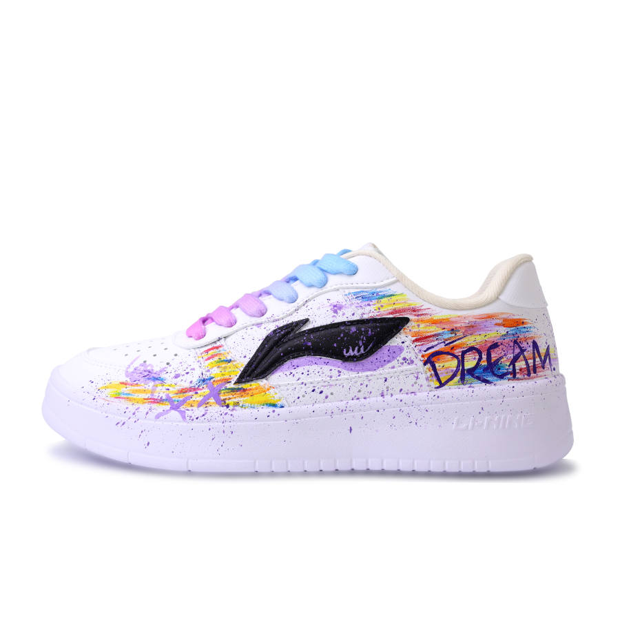 Li-Ning LiNing Pontoon Boats Abrasion Resistant, Lightweight, And Breathable Low Top Skateboard Shoes Unisex White Purple Black