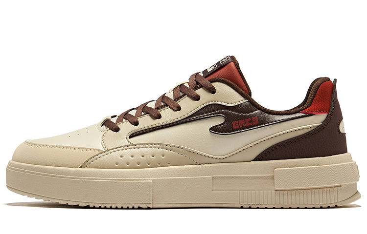 Erke Stunning Abrasion Resistant Slip Resistant Low top Skateboard Shoes Men's Light Smoke Brown Warm Linen