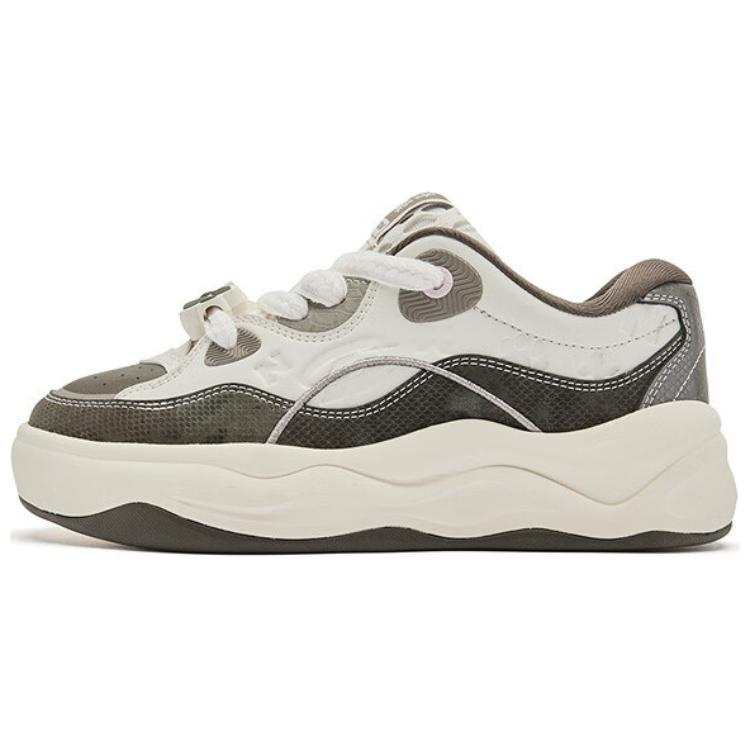 QIAODAN Wear resistant And Lightweight Low top Skateboard Shoes Women's White Gray