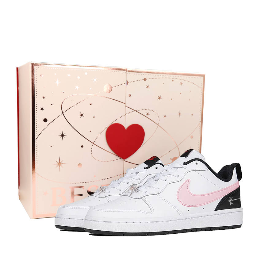 Nike Nike Court Borough Skateboard Shoes Unisex Low Top Black Pink